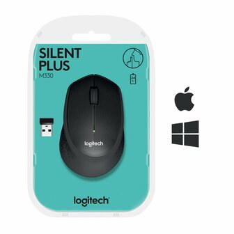 Logitech M330 Stille Draadloze Muis - Zwart