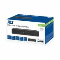 ACT AC7160 laptop dock &amp; poortreplicator Bedraad USB 3.2 Gen 2 (3.1 Gen 2) Type-C Zwart