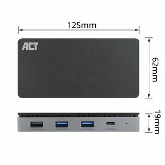 ACT USB-C 4K MST dockingstation voor 2 HDMI-monitoren, Ethernet, USB-C, 3x USB-A, PD passthrough en 1 meter lange afneembare USB-C-kabel