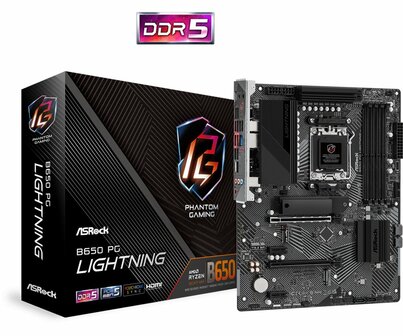 Asrock B650 PG Lightning | Socket AM5 | AMD B650 | 4xDDR5 | ATX | Moederbord | RENEWED