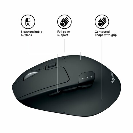 Logitech M720 Draadloze Muis - Zwart