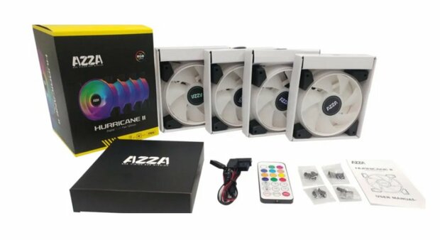 Azza Hurricane II RGB 4 Pack | 120mm Case Fans