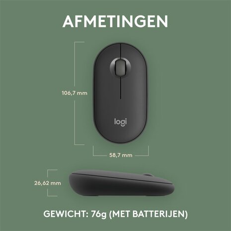 Logitech Pebble 2 M350s Zakelijke Draadloze Muis - Grafiet