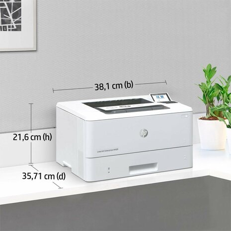 HP LaserJet Enterprise M406dn, Zwart-wit, Printer voor Bedrijf, Print, Compact formaat; Optimale beveiliging; Dubbelzijdig printen; Energiezuinig; Printen via USB-poort aan voorzijde