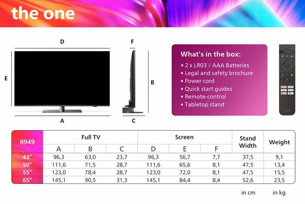 Philips 55PUS8949/12 tv 139,7 cm (55") 4K Ultra HD Smart TV Wifi Antraciet, Grijs