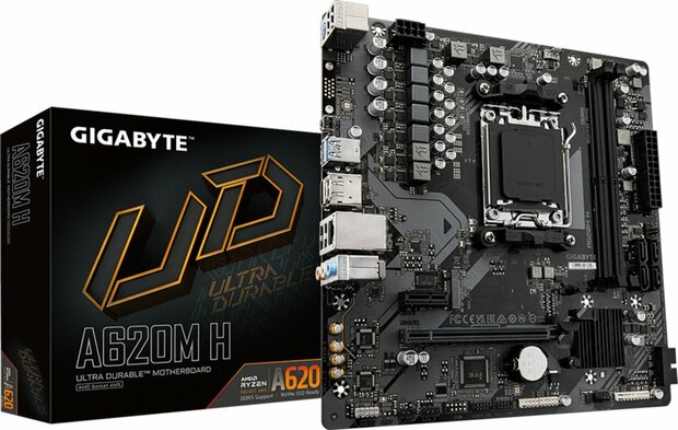 GIGABYTE A620M H | Socket AM5 | AMD A620 | 2xDDR5 | Micro-ATX | Moederbord