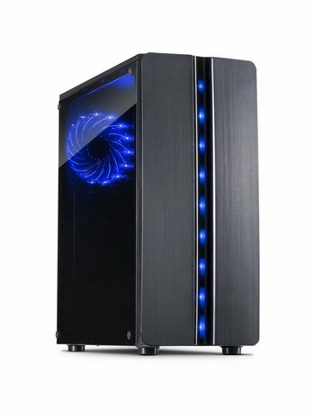 Inter-Tech Thunder Blue Light | Midi Tower Case | Zwart | RENEWED